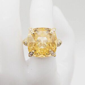 20ct FANCY CUT Citrine Diamond 18k Yellow Gold Ring